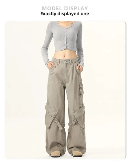 American Retro Casual Wide Leg  Pants