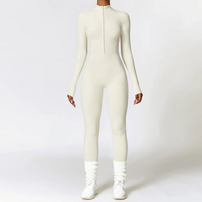 Zipper Yoga Rompers Jumpsuit