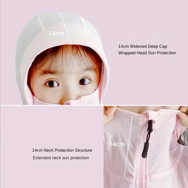 Kids  UV Resistant  Ice Silk Sun Protection Hoodie