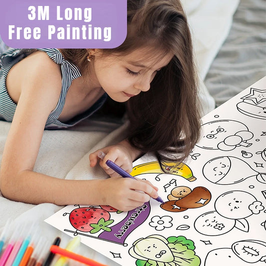 DIY Sticky Drawing Roll Color Filling Paper Educational Toys For Children
