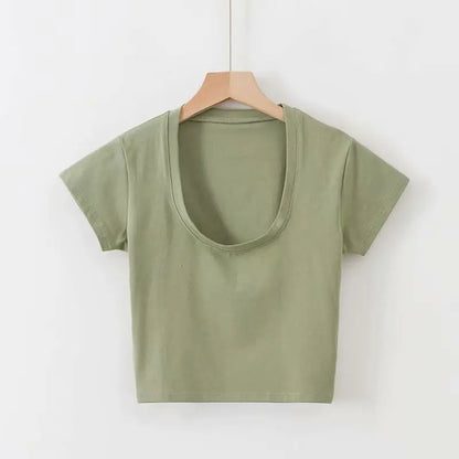 U-Neck High Waist T Shirt