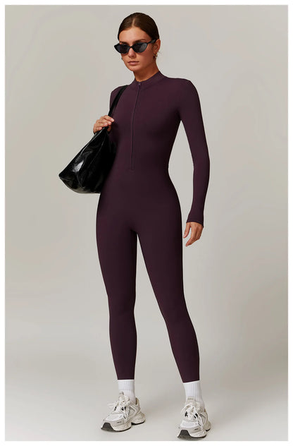 Zipper Yoga Rompers Jumpsuit