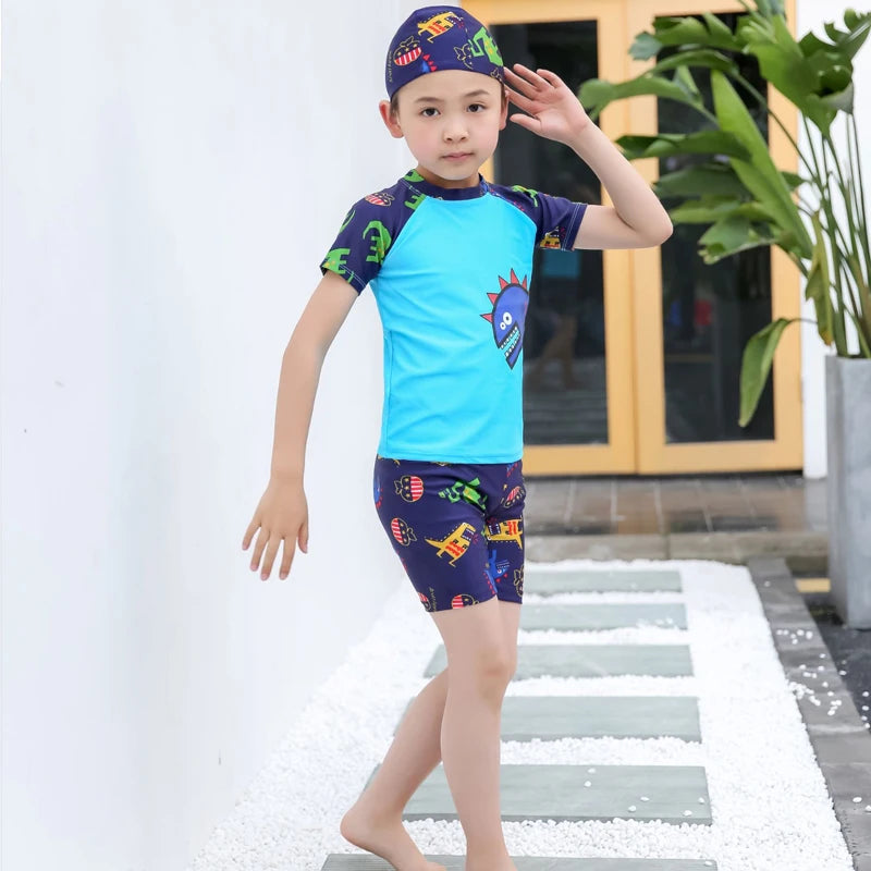 Summer Sun Protection Kids Swimsuits for Spa & Pool Baby Boys Sport Quick Dry Swim Wear