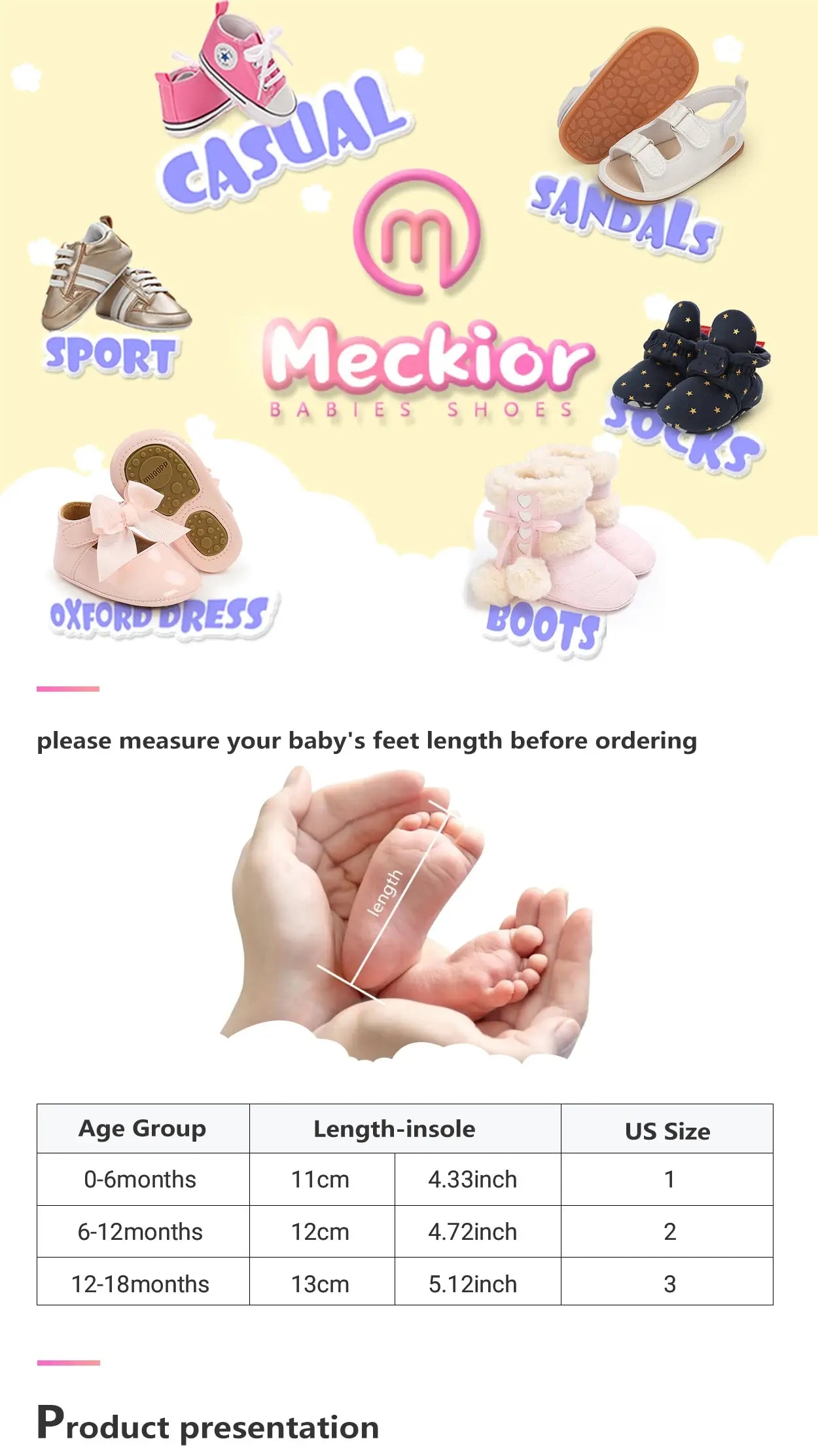 Meckior Casual Baby Girl Boy Sandals Anti Slip