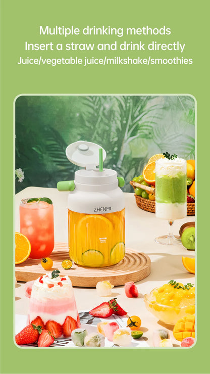 Portable Smoothie Blender 2-in-1 travel blender + bottle 1000ML USB Rechargeable Outdoor Mixing Cup