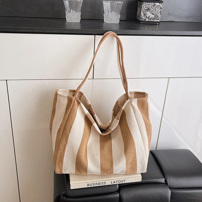 Luxury Striped Shoulder Bag
