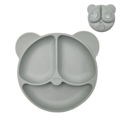 Suction Cartoon Children Dishes Feeding Toddler Training Tableware Retro Kids Smile Face Bowl