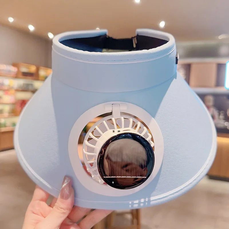Children's Sun Protection Fan Hat Solar/USB