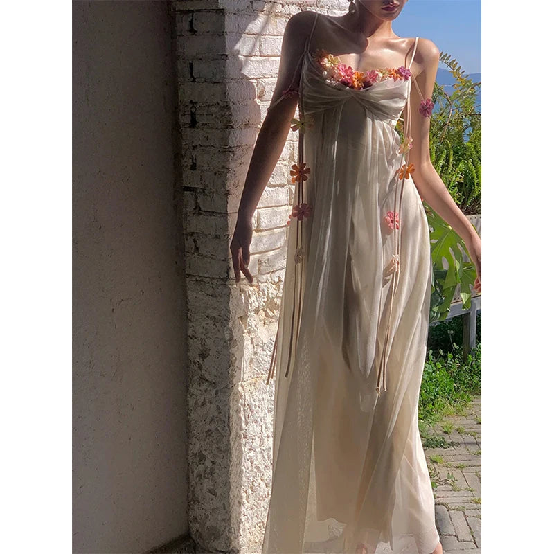 Boho Glow – Elegant Vacation Maxi Dress