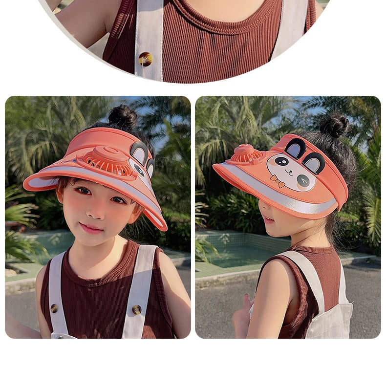 UV Protection Charging Fan Cap
