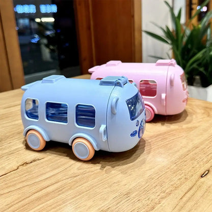 Cartoon Bus Straw Cup for Kids