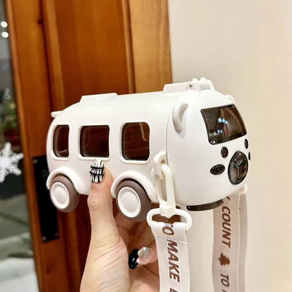 Cartoon Bus Straw Cup for Kids