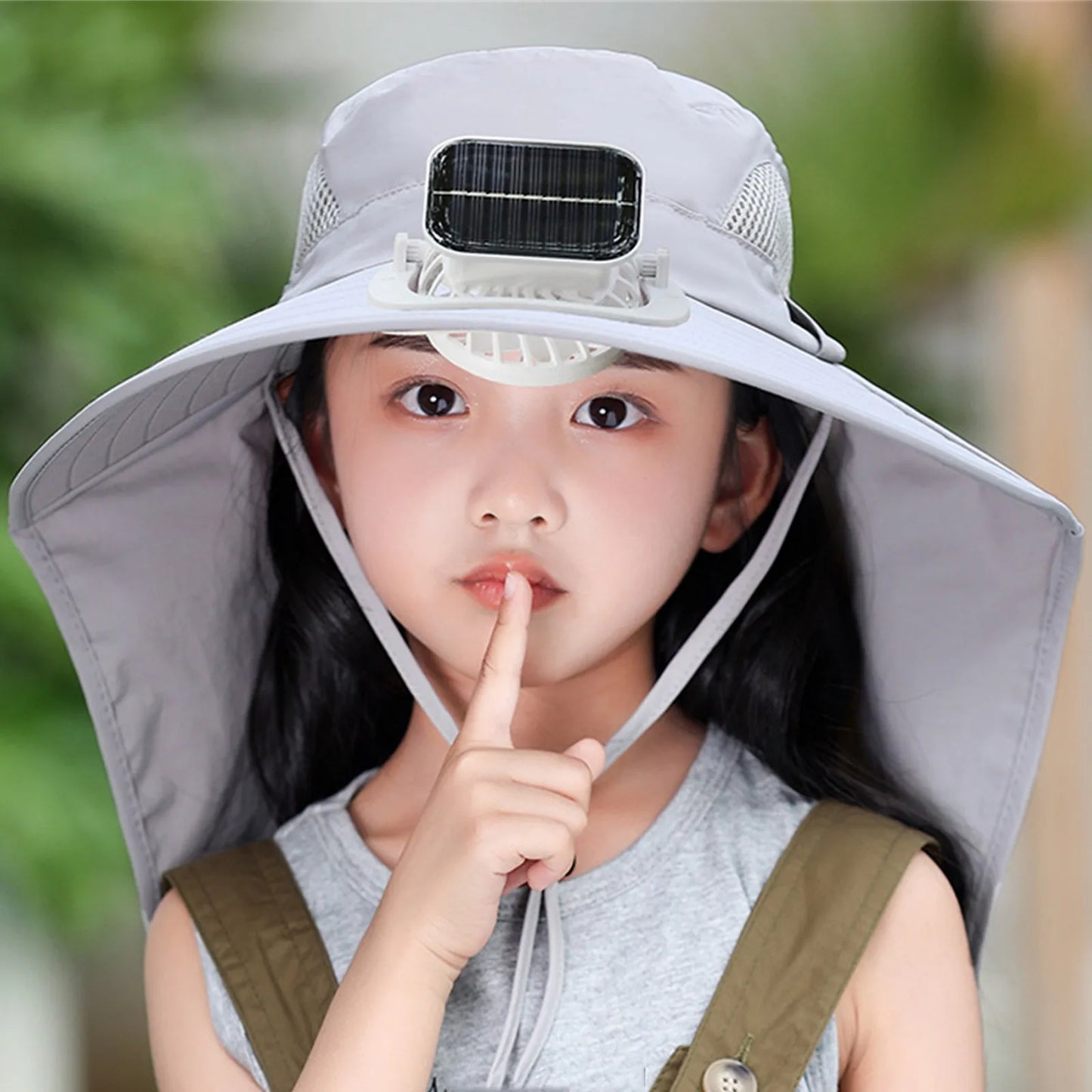 UV Protection Kids Solar/USB Charging Fan Hat For Outdoor activity