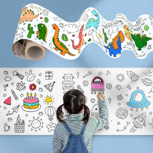 DIY Sticky Drawing Roll Color Filling Paper Educational Toys For Children