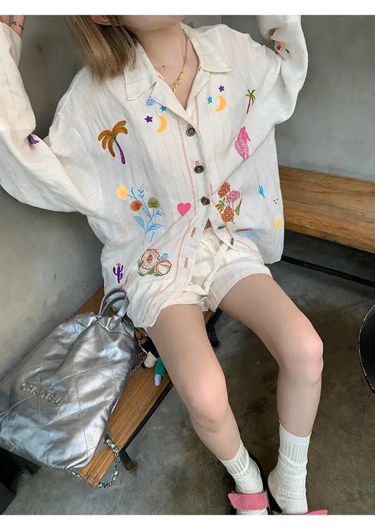 Seoul Stitch – Casual Embroidered 2pc Set