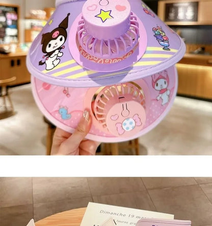 Kids Sun Protection Cooling Hat With chargeable Fan