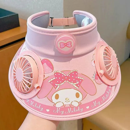 My Mellody Wide Brim Kids  Sun protection Fan Hat Charging /USB