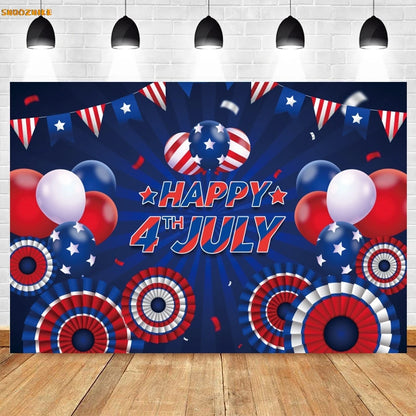 Flag and Balloon 4th Of July Day Photography