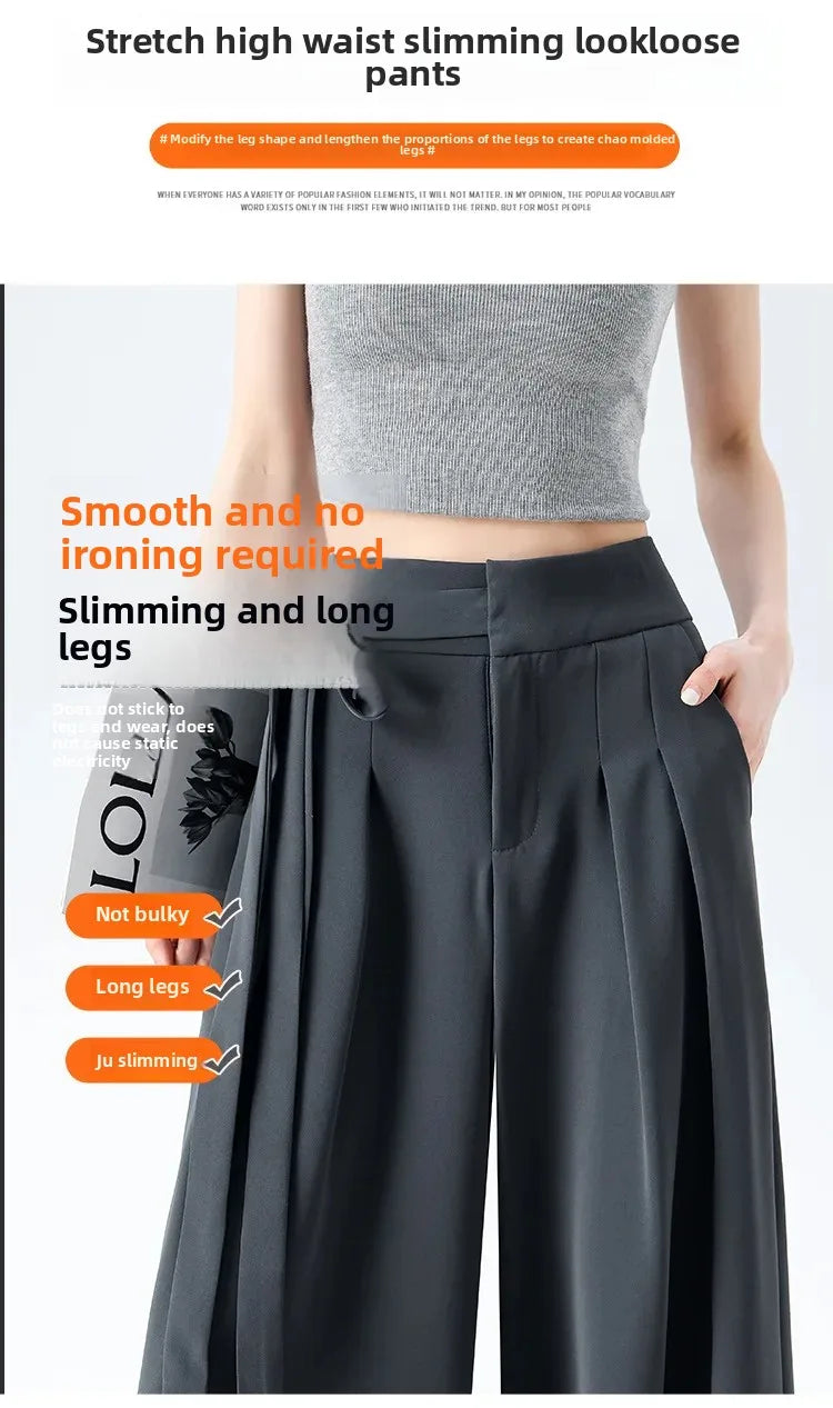 Korean Style Wide Leg Suit Pants