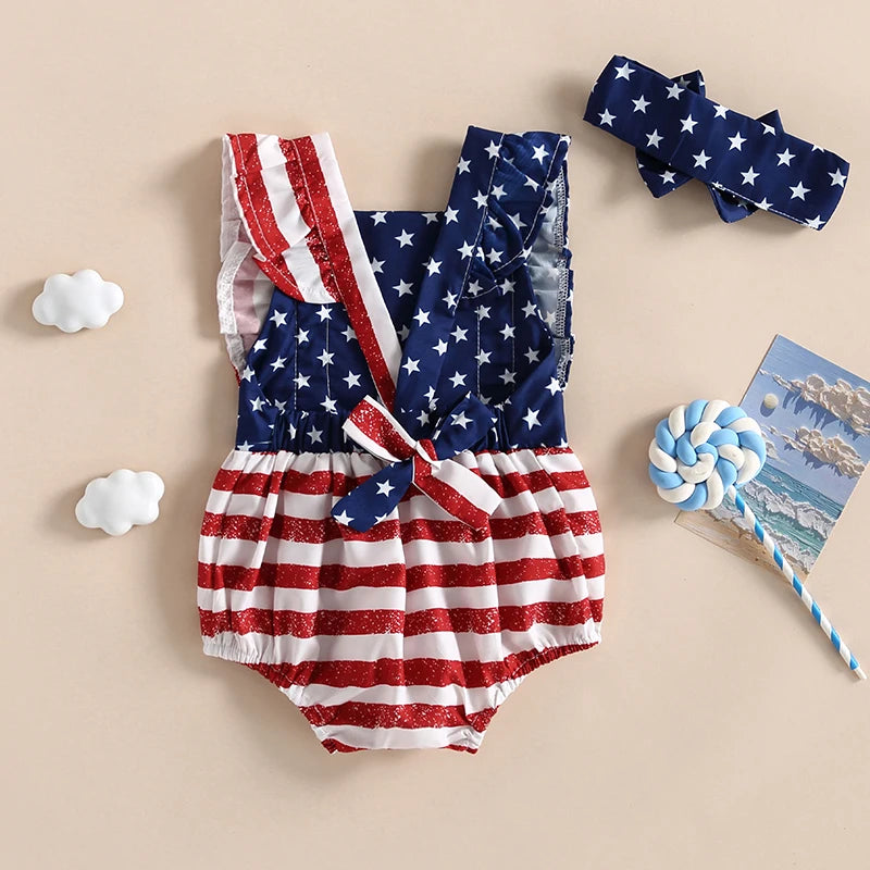 0-18M Infant Baby 4th of July Romper