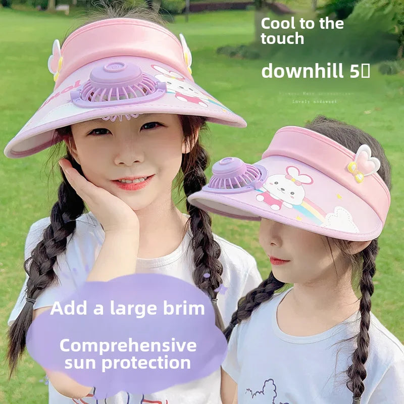 Children's Girls Boys Sun  Protection Fan Hat