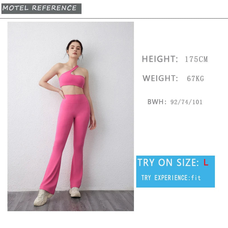 Peach flared  yoga pants