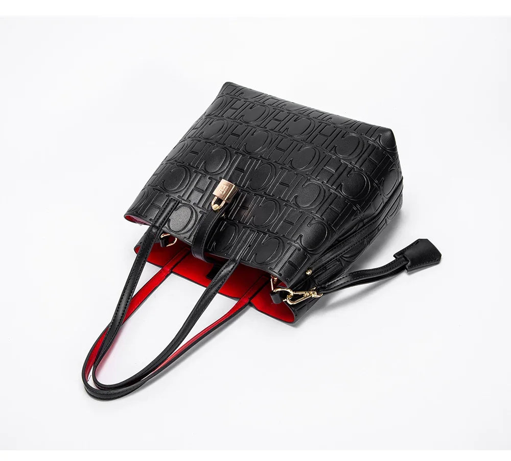Embossed Leather Handbag