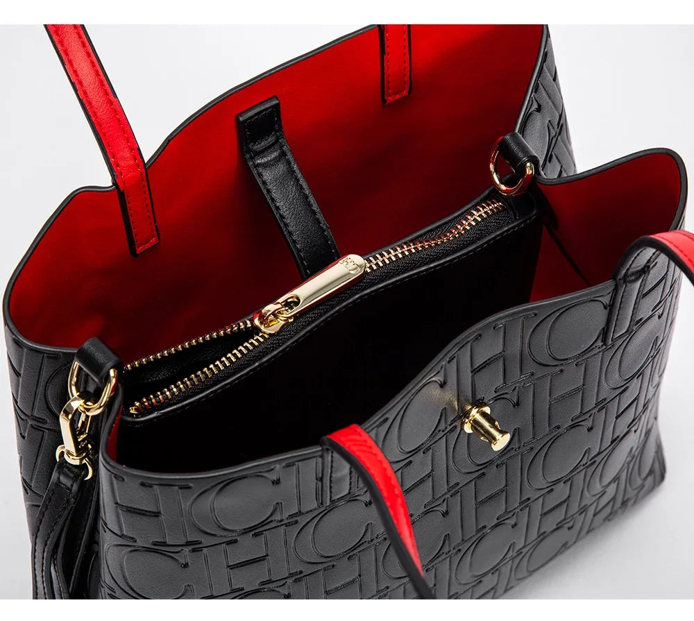 Embossed Leather Handbag