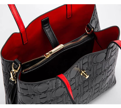 Embossed Leather Handbag