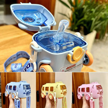 Cartoon Bus Straw Cup for Kids