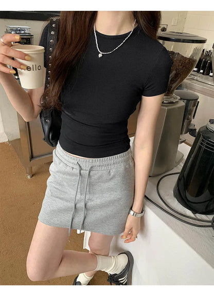 Crewneck Skinny T-shirt Summer