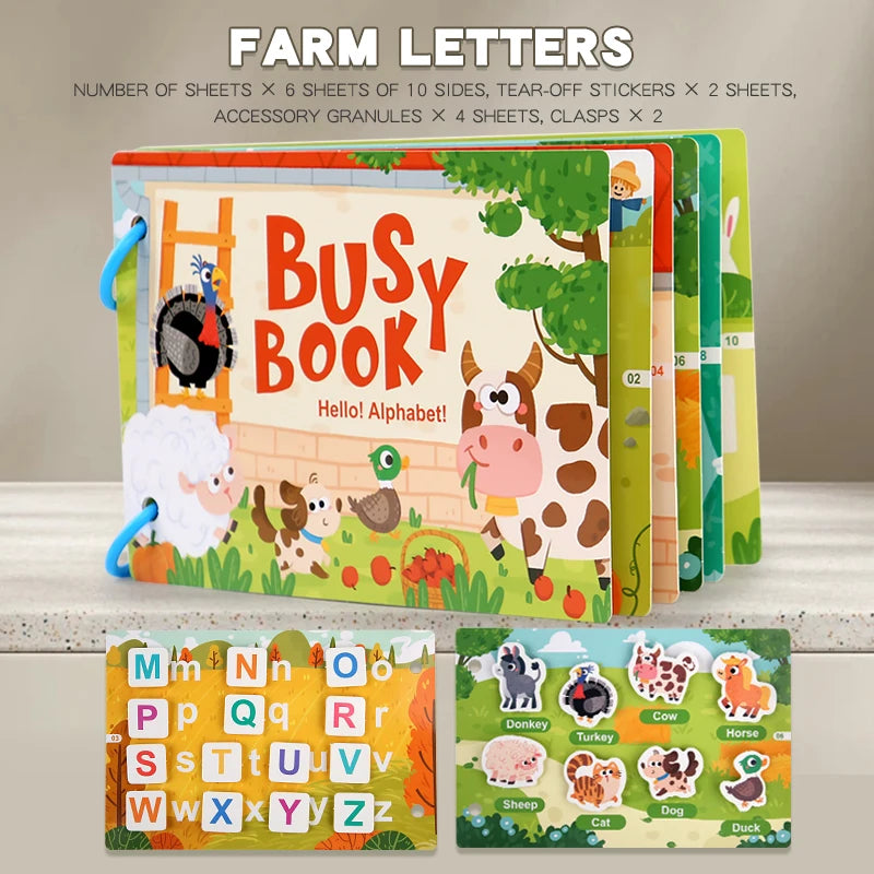 Montessori Baby Busy book Early Learning Education Toy