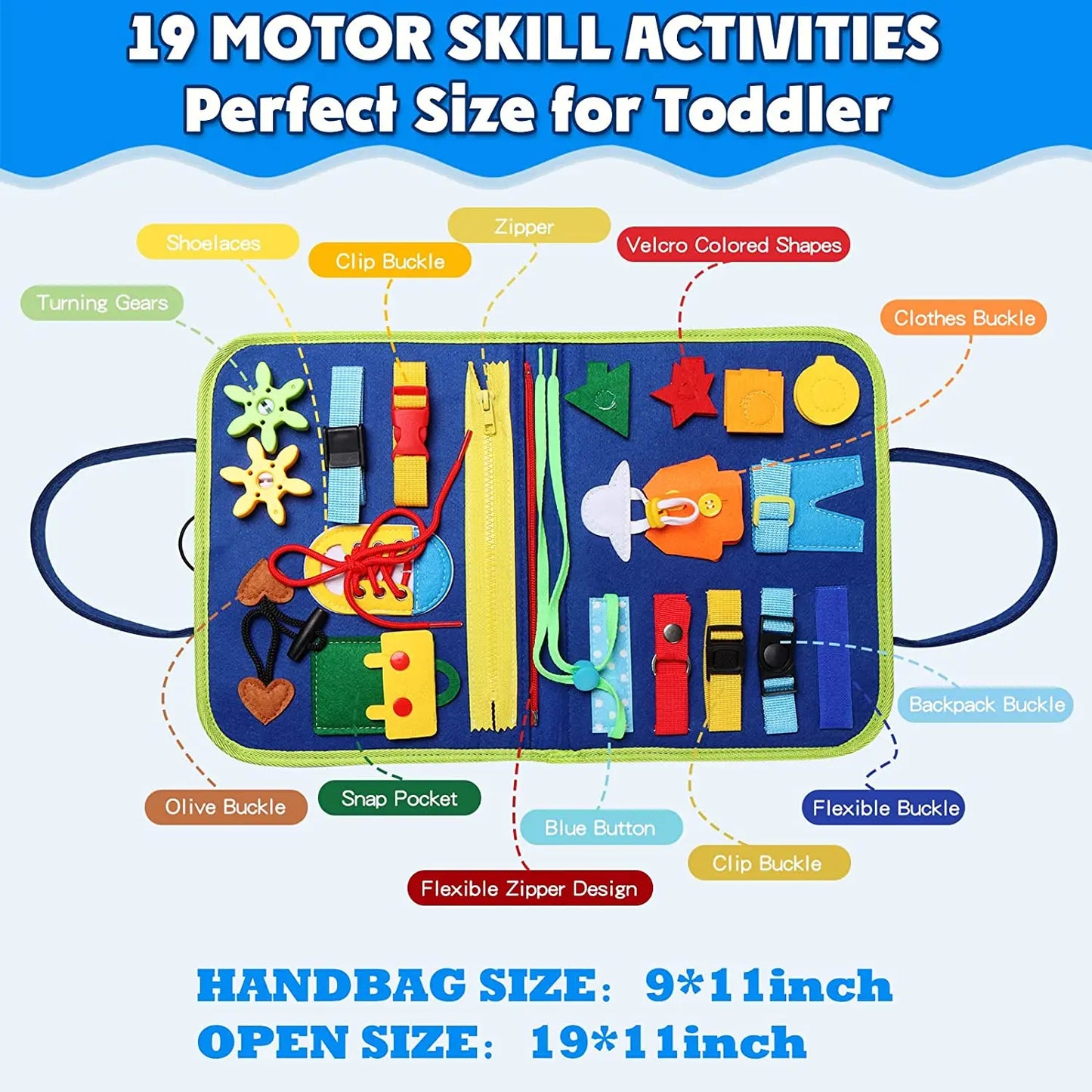 Montessori Busy Board  Activities Education Toys Basic Dress Motor Skills