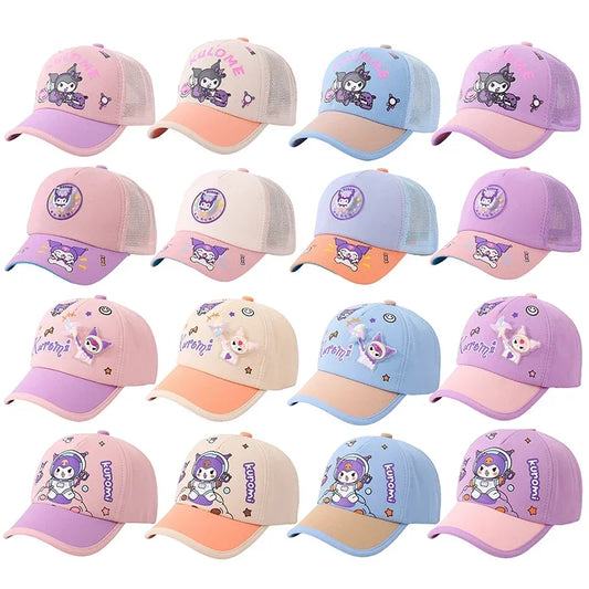 Anime Cartoon Sanrio Kuromi Caps 2-8 Years Kids Mesh Hat