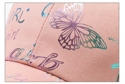 Female Male Sport Butterfly Smiling Face Letter Visors Cap