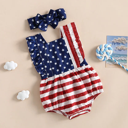 0-18M Infant Baby 4th of July Romper