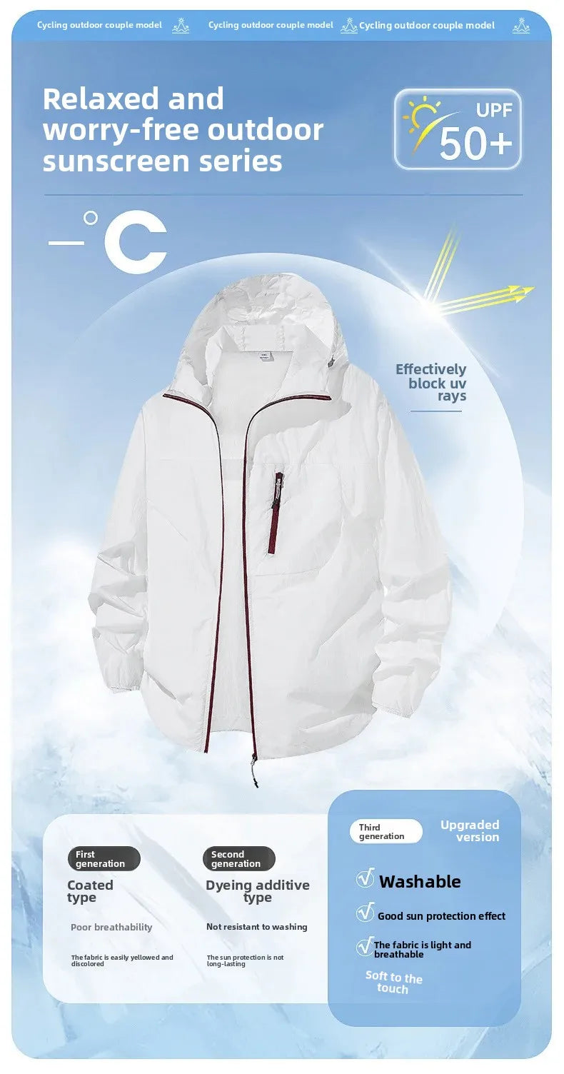 UPF50+  UV Protection Ultra Light Zipper Hoodie