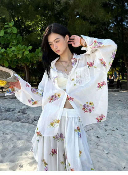 Eco Chic – Loose Floral Sun-Protective Outfit
