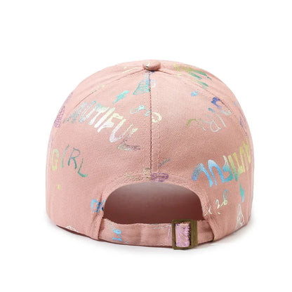Female Male Sport Butterfly Smiling Face Letter Visors Cap
