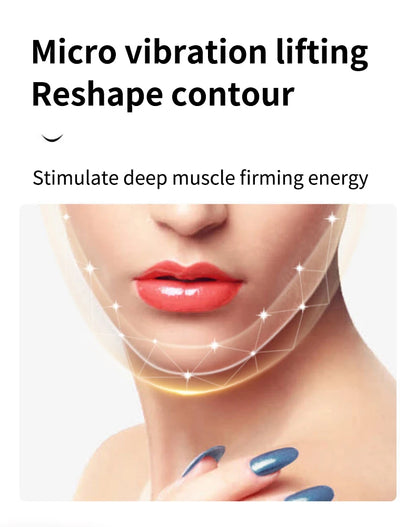 LED Photon Therapy Facial Lifting & Slimming Massager – Heated V-Face Double Chin Reducer & Skin Tightening Device