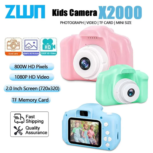 Kids Mini Digital Cameras 1080P HD  SLR Camera +TF Memory Card