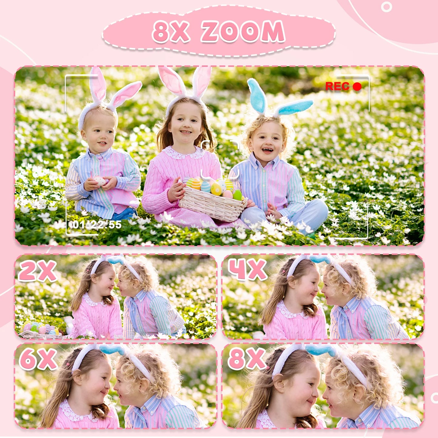 Unicorn Kids Mini Dual Camera Toy 1080P HD Video Camera 48MP With Silicone Protective Cover