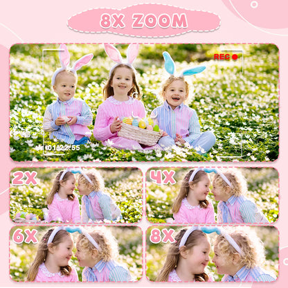Unicorn Kids Mini Dual Camera Toy 1080P HD Video Camera 48MP With Silicone Protective Cover