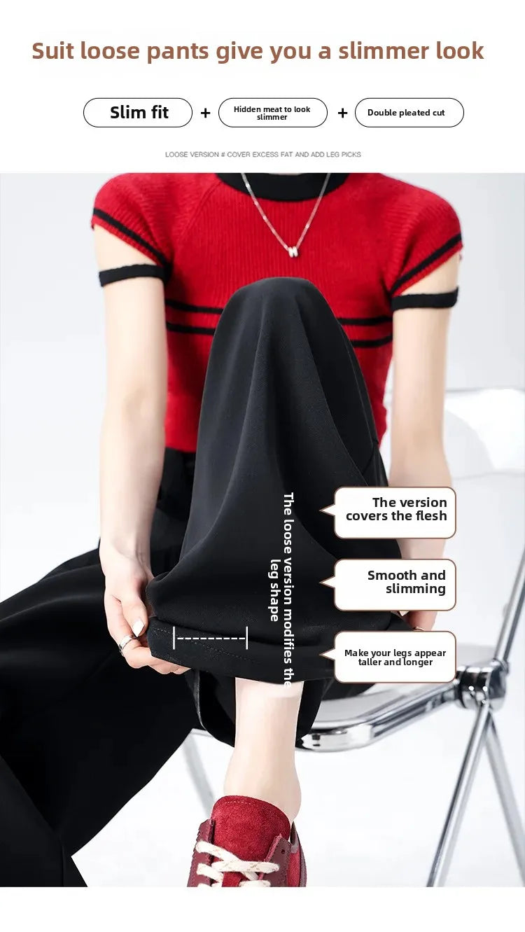 Korean Style Wide Leg Suit Pants