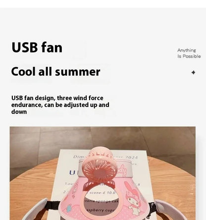 Kids Sun Protection Cooling Hat With chargeable Fan