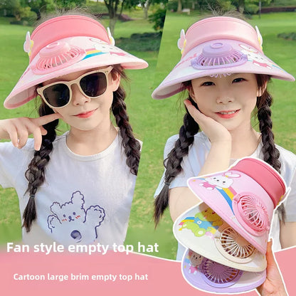 Children's Girls Boys Sun  Protection Fan Hat