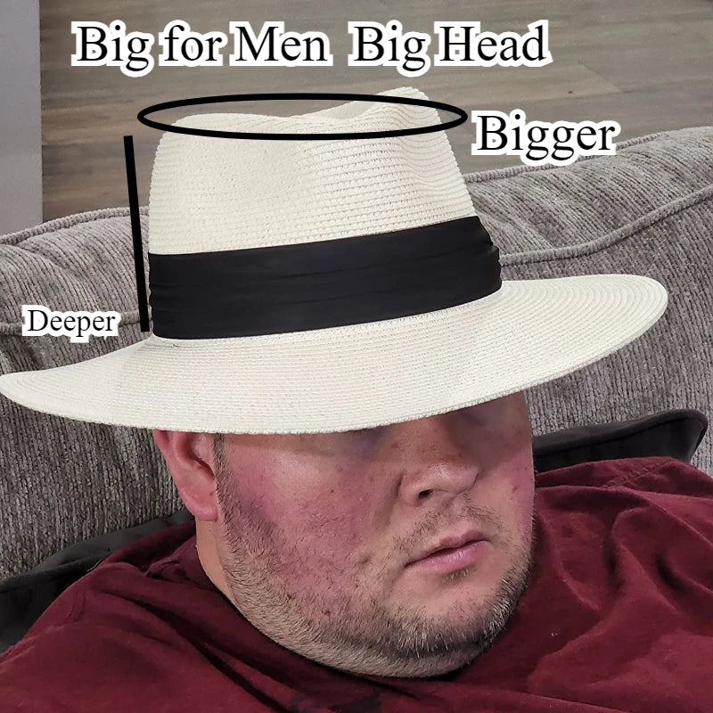 UPF50+ Big Size Travel Panama Hat
