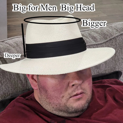 UPF50+ Big Size Travel Panama Hat