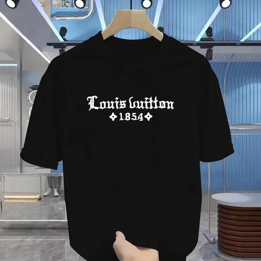 Summer Men's 100% Cotton Casual  Funny Round Neck Short  T-Shirt