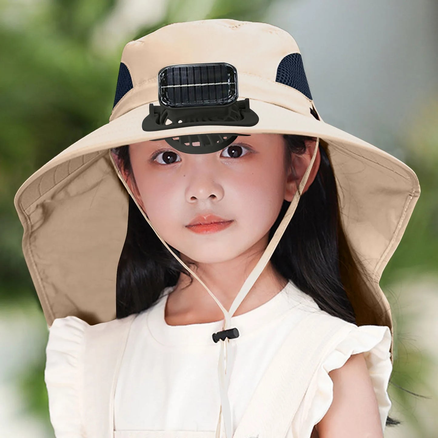 UV Protection Kids Solar/USB Charging Fan Hat For Outdoor activity